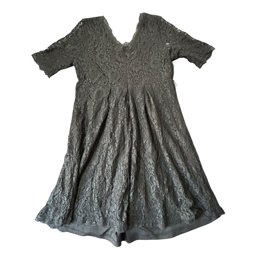Motherhood Maternity Lace Dress Womens Size Large Black Lined S/S Back Zipper - Picture 5 of 7